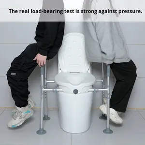 Yuhu קשישים נכים נכים גובה שירותים-הגדלת כרית כרום מצופה גימור 100 ק "ג קיבולת ניתוח החלפת מפרק ירך - Product Image 2