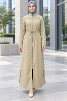 Veste coupe-vent à fermeture éclair EVE023, design pratique et ajustable, vêtements musulmans islamiques tendance, hijabs, style décontracté, quotidien