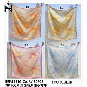 Foulard quadrato piccolo con sfumature di frangipani 70x70 cm per donna, accessorio moda - Product Image 3