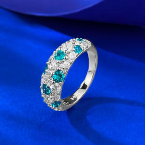 Bague demi-cercle en argent sterling 925 <span class=keywords><strong>vert</strong></span> elfe avec sertissage pavé de diamants pour femme - Product Image 3