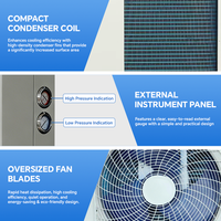 Compresseur frigorifique tout-en-un 3-6 CV à spirale/à vis -40~+15°C Écologique Personnalisable Surface Pompe automatique Engrenage