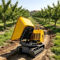 KC-1200 Handgeführter Hydraulischer Raupendumper 1200kg mit Drehbarem Trichter Mini-Raupentransporter