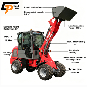 Mini-chargeuse sur pneus haute efficacité Euro V, capacité <span class=keywords><strong>1000</strong></span> kg, pour travaux agricoles et de construction, importée de Chine - Product Image 3