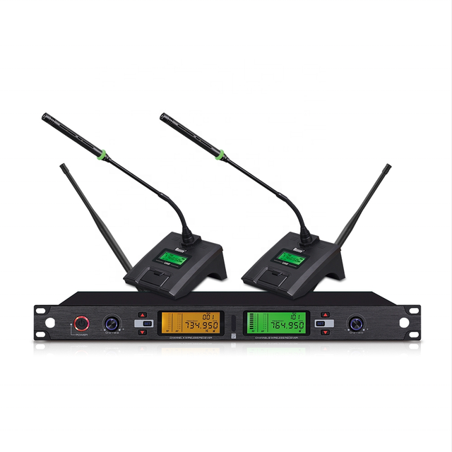 High Quality Long Distance Double Headsets Wireless Microphone With BT Speaker