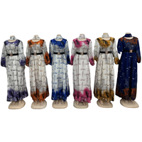 Robe de Chambre en Soie Extra Longue de Luxe sur Mesure, Kaftan Ample Imprimé pour Femme Musulmane d'Été