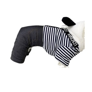Striped Dog <b>Overalls</b> Cotton-Padded Clothes For Small Breeds Autumn <b>Winter</b> Wear Cute Comfortable Pet Apparel - Product Image 5