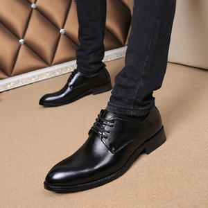 Zapatos Formales de Negocios para Hombre, Parte Superior de PU Transpirable, Estilo Británico Coreano, con Aumento de Altura Interno, Punta Puntiaguda, con Cordones, Modernos, para Boda - Product Image 4