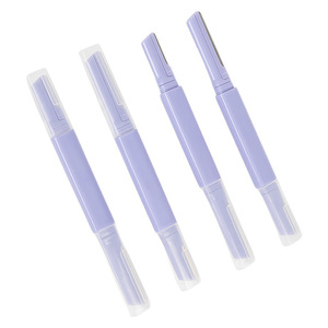 Dr. Giant Double-ended Eyebrow Trimmer 13.7x1.25cm Slanted Tip Plastic Purple For Women Beginners Safe Skin-friendly - Product Image 4