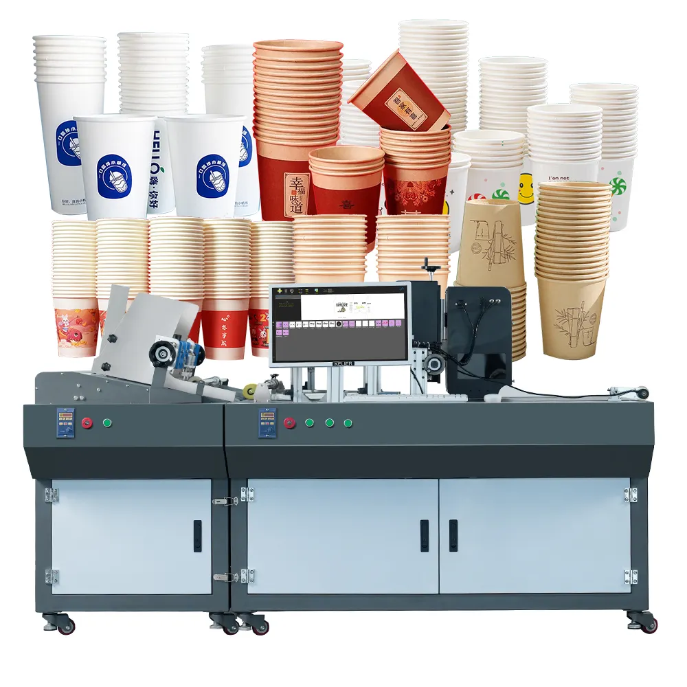 Kelier Factory Price Automatic Single Pass Inkjet Printing High Quality Paper Cup Printer Single Pass Digital Printer