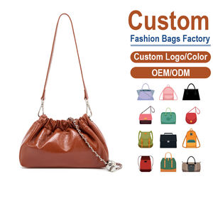 Bolso de Hombro Cruzado de Cuero Genuino Premium Estilo Retro Color Marrón Caramelo para Uso Diario con Cadenas, Moda de Invierno, Comercio Exterior - Product Image 1