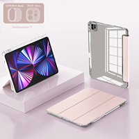 Étui de protection fin pour tablette iPad Air4 Air5 10,9 pouces avec emplacement pour stylet intégré, anti-chute, support pliable, fonction veille/réveil automatique