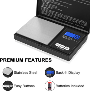 Balance de précision numérique de poche pour bijoux en or, 0,01 g, en acier inoxydable, alimentée par piles, capacité 1 kg, vente en gros usine - Product Image 3