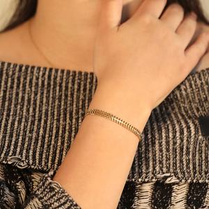 Cadena Delgada de Oro de 18k al por Mayor, Cadena Cubana Chapada en Oro 316L, Pulsera de Acero Inoxidable para Mujer - Product Image 2