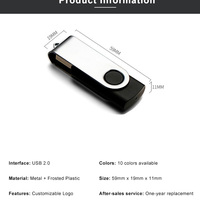 Clé USB promotionnelle OEM personnalisable avec logo, rotation, USB 2.0/3.0, capacités 2 Go, 4 Go, 8 Go, 16 Go, 32 Go, 64 Go, pour PC