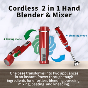 Mixeur plongeant sans fil 7 vitesses <span class=keywords><strong>3</strong></span> en 1 Mixeur à main Mixeur plongeant Lame en acier inoxydable 304 Robot culinaire Sans BPA - Product Image 2