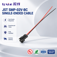 Harness Kabel Custom JST SMP-02V-BC 2 Pin Single-Ended dengan Kabel Merah Hitam dan Sayap Pengunci Samping