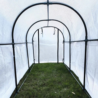 Grande serre tunnel agricole portable à structure métallique, imperméable, recouverte d'un film PE monocouche