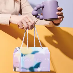 Custom LOGO Birthday gifts Business Promotional Gift Mug Good Life Series Cute Nordic Style Fashion Ceramic Mug Cup set