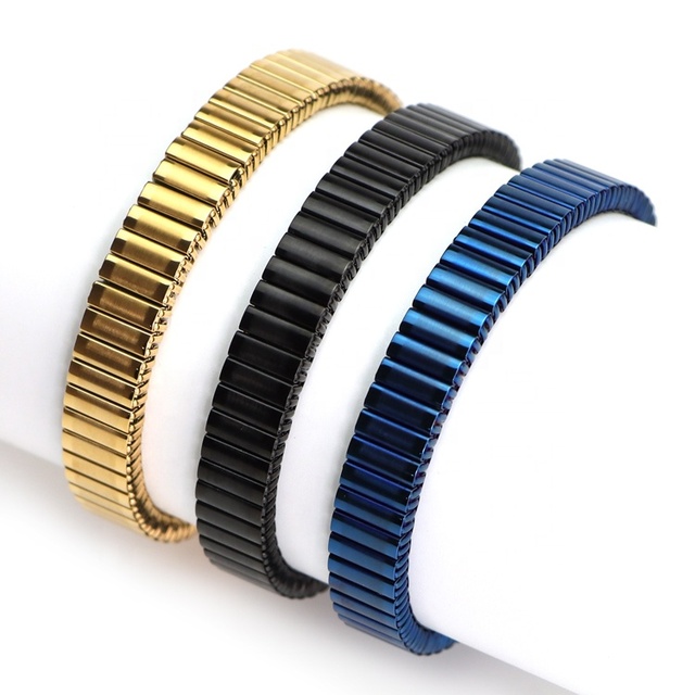 Stainless Steel Stretch Watch Strap Bracelet Elastic Metal Bands Hand Bracelet Stretch Men Bracelet
