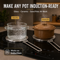 Plaque de Conduction Thermique par Induction Pliable, Diffuseur de Chaleur, Plaque de Cuisson Ronde Magnétique en Verre, Pot en Céramique, Accessoire de Cuisine OEM