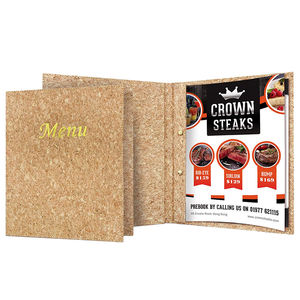 Porte-menu en cuir pour restaurant, format 8,5 x 14 pouces, double page, fixation par vis. - Product Image 1