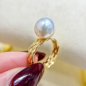 Base para Anillo de Plata S925, Accesorios para Perlas DIY, Cuentas Redondas Simples de 9-13 mm, 10446 - Joyería de Plata Elegante para un Look Personalizado - Product Image 1