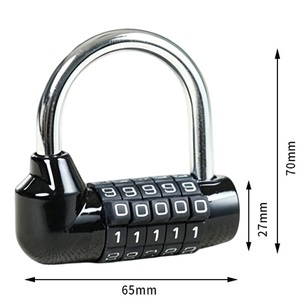 <span class=keywords><strong>Candado</strong></span> de Combinación en U con Carcasa de Aleación de Zinc Duradera, 5 Dígitos, <span class=keywords><strong>Candado</strong></span> de Seguridad al por Mayor para Maletas, Fábricas, Portones, Bicicletas y Cestas - Product Image 5