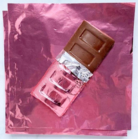 Papel de aluminio dorado de calidad alimentaria papel de regalo de chocolate papel de chocolate Ferrero en relieve