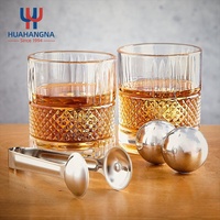 Coffret cadeau whisky de qualité supérieure avec logo personnalisé Pierres à whisky en acier inoxydable Roches transparentes Verres Boîte en cuir-pour occasions