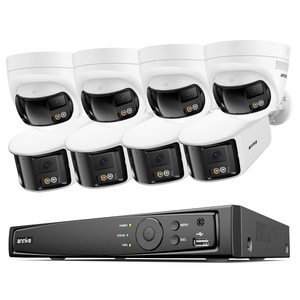 ANNKE-Cámara panorámica CCTV, sistema de vigilancia de seguridad, 8 canales, 12MP, H.265 +, NVR, 8 piezas, 4K, PoE, IP, lente dual, inteligente - Product Image 1