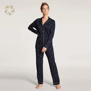 In Cotton Hữu Cơ Đồ Ngủ Cho Phụ Nữ Bền Vững Womens Lounglass Sinh Thái Thân Thiện Ladies Đồ Ngủ Đồ Ngủ Trại Cổ Áo