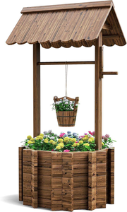 Grand pot à fleurs en <span class=keywords><strong>bois</strong></span> de <span class=keywords><strong>sapin</strong></span> vintage avec seau suspendu réglable, décoration rustique pour jardin et maison - Product Image 3