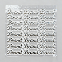 Badge électro-plaqué argent métallique, autocollant 3D, logo de marque en chrome doré, étiquette en nickel électroformé, acrylique fin, anti-contrefaçon