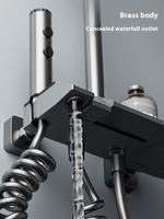 Ensemble de robinetterie de douche de luxe gris anthracite avec affichage numérique LCD, mitigeur thermostatique à jet céramique, barre coulissante et fonction pluie douce