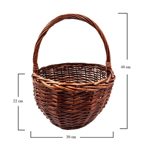 Panier en osier 30x30x40 cm Marron foncé Panier de pique-nique tissé - Product Image 2