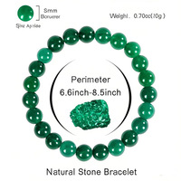 Bracelet Élastique Porte-Bonheur Perles Tendance Unisexe 8mm, Pierres Semi-Précieuses Naturelles Apatite Pierre de Soleil Agate Cristal