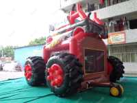 Château gonflable Monster Truck avec mini-toboggan, plateforme de jeu extérieure pour enfants, idéal pour le camping et les fêtes