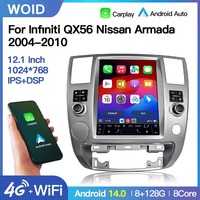 Mise à niveau de l'autoradio avec écran multimédia Android 12,1 pouces, WiFi, 4G, CarPlay compatible avec QX56 Armada