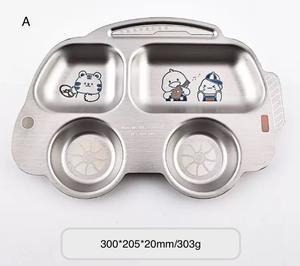 304ステンレス鋼ランチプレート環境にやさしいコンパートメントトレイ子供用学校食器 - Product Image 2