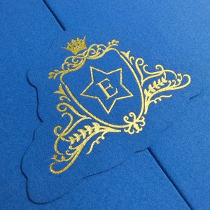Invitaciones de Boda de Terciopelo Azul Cielo, Juego de Tarjetas de Invitación Acrílicas con Lámina Dorada, Monograma Personalizado, Páginas Interiores Editables, Diseño Único para Matrimonio - Product Image 6