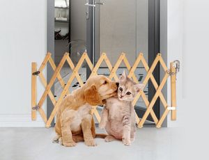 <span class=keywords><strong>Cages</strong></span> pour chiens Intérieur <span class=keywords><strong>Pet</strong></span> Isolation Escalier Porte Clôture En Bois Rétractable Pratique Barrière Sécurité Bébé - Product Image 3