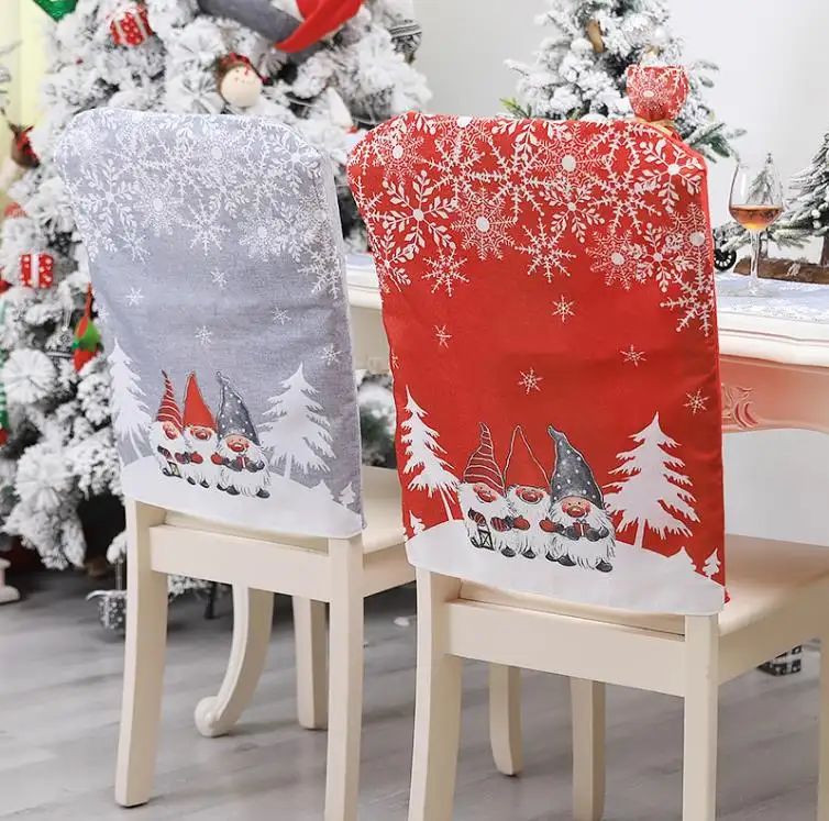 Christmas Chair Cover Dining Table Santa Claus Snowman Chairs Back Covers Christmas Decoration for Home Chair Cover