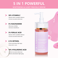 Sérum Visage Anti-âge Éclaircissant 5-en-1 OEM ODM à l'Acide Ferulique, Acide Hyaluronique, Niacinamide, Rétinol et Vitamines C pour Peaux Foncées