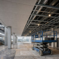 Panneau de plafond en fibrociment de 12 mm pour aéroports et stations de métro, panneau grand format haute densité pour systèmes de plafonds de projets