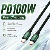 Kabel Pengisian Cepat Togudu CC-269 100W 2A Type-C ke Type-C dengan Jalinan Nilon dan Transfer Data USB 2.0 480Mbps