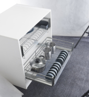 Panier de rangement carré en acier à trois côtés grande capacité pour armoires de cuisine - Fabricants et grossistes en quincaillerie