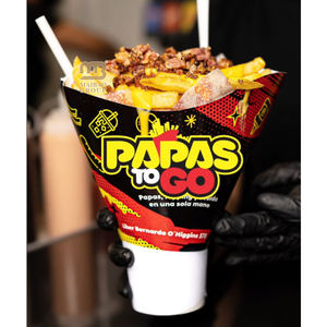 ถ้วยกระดาษโรงงานกวางโจว 2 in 1 สำหรับใส่ไก่ทอด เฟรนช์ฟรายส์ ขนมขบเคี้ยว ถ้วยใส่อาหารแบบนำกลับ ถ้วยกระดาษใส่เคบับและปาปาส พร้อมช่องใส่แก้วน้ำ - Product Image 3