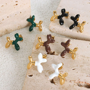 Divertidos Pendientes de Acero Inoxidable 316L con Baño de Oro PVD de 14k y 18k, Joyería de Lujo de Alta Calidad, Pendientes de Moda con Forma de Perro para Mujer - Product Image 2