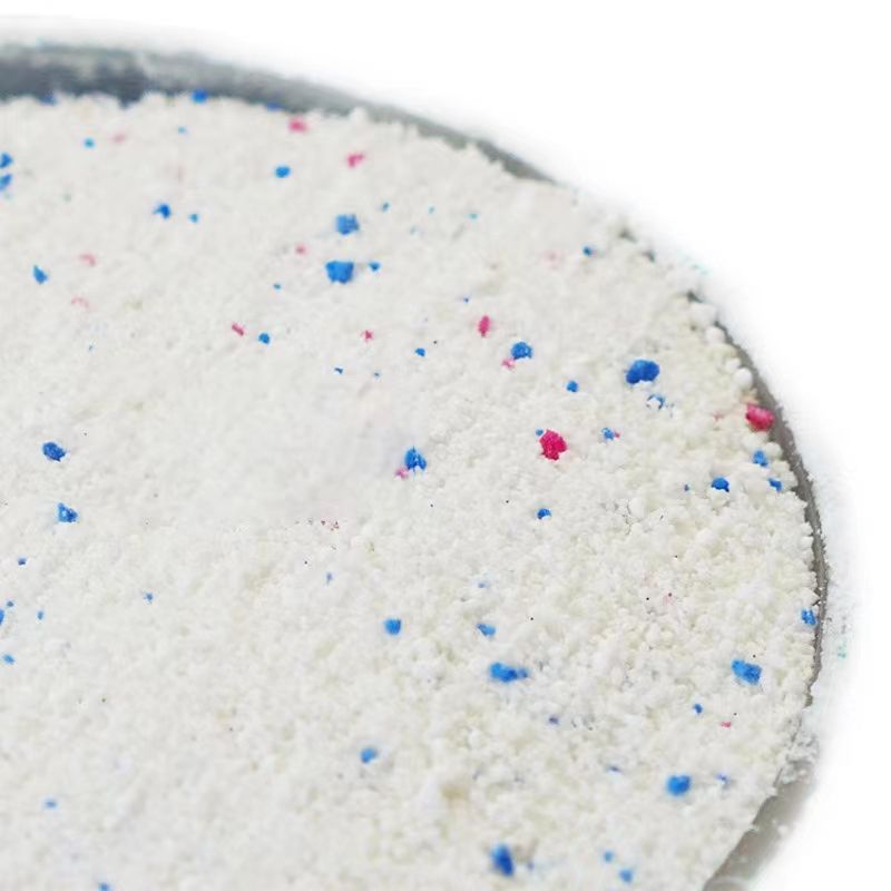 White powder and color speckles