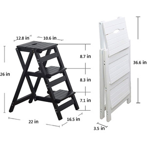 <span class=keywords><strong>บันได</strong></span>ไม้แบบพับได้3ขั้นสำหรับผู้ใหญ่ - Product Image 4
